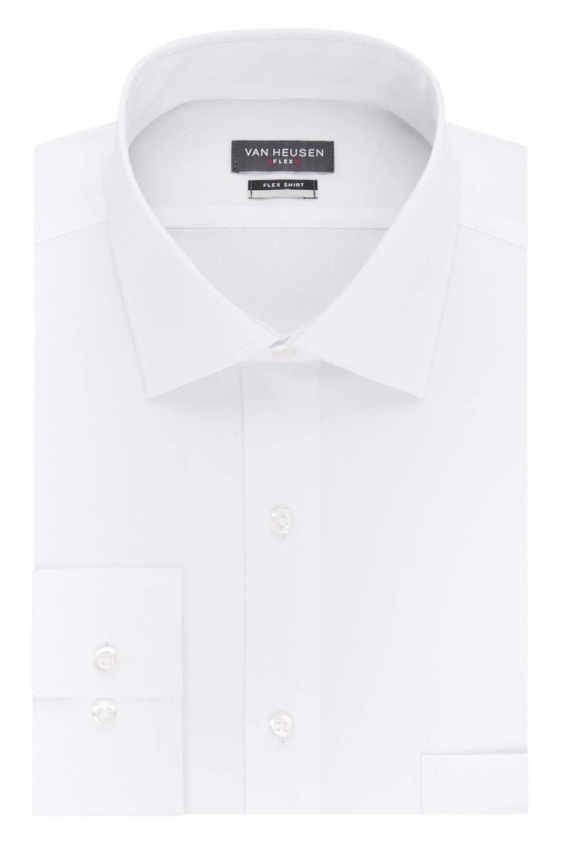 Van Heusen Men's FIT Dress Shirts Flex Collar Stretch Solid (Big and Tall), White, 18.5" Neck 34"-35" Sleeve (XX-Large) - Image 3